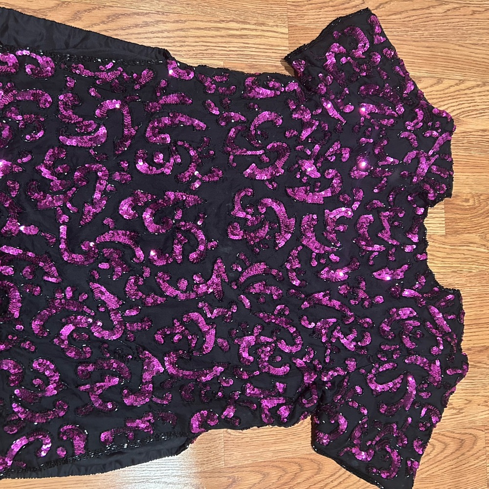 Vintage sequins tunic pink and black - Picture 3 of 3